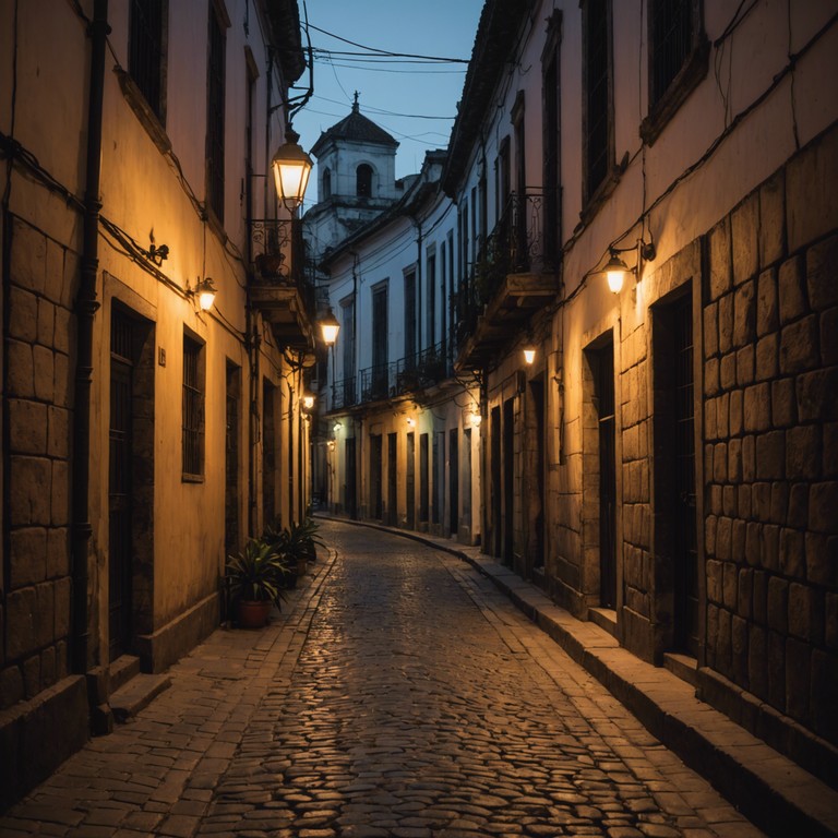 In the heart of a bustling latin american city, ancient cobblestone paths conceal secrets as shadows play against old colonial architecture. This track features eerie melodies that embody the whispers of the past mingling with the vibrant life of today