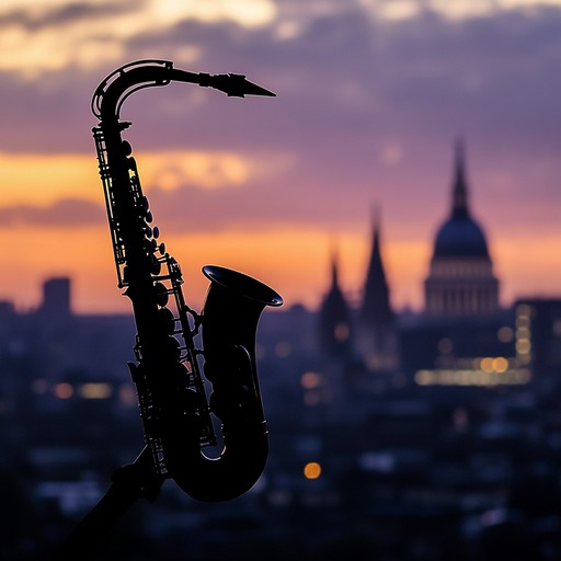 An instrumental piece combining uk jack swing rhythms with soulful saxophone lines, evoking warmth and nostalgia reminiscent of london's vibrant music scene.