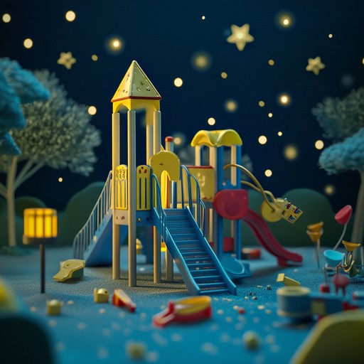 Picture a serene night sky filled with glimmering stars, while gentle toy sounds evoke a sense of childlike wonder and nostalgia. This track combines toy pianos, xylophones, and whimsical sound effects to create an enchanting atmosphere that transports listeners to an imaginary playground under a cosmic canopy. Soft twinkling notes and dreamy sequences make it perfect for unwinding and reminiscing childhood memories