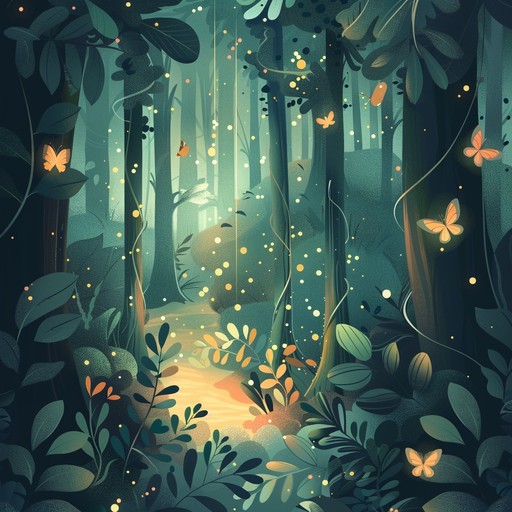 An ethereal orchestral piece that weaves a tapestry of sound, mimicking the enchanting atmosphere of a mystical forest. The composition features lush strings and whispering woodwinds, creating an immersive auditory experience