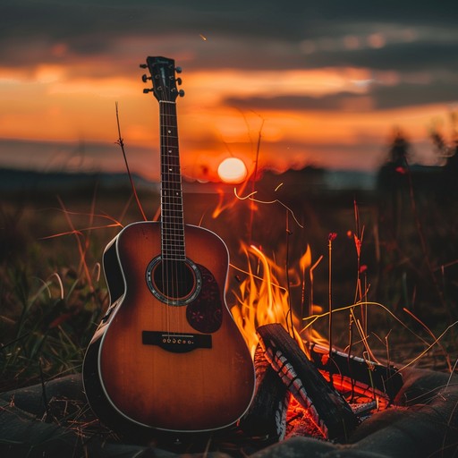 A heartfelt acoustic guitar melody reminiscent of summer evenings filled with both joy and a sense of poignant farewell. Gentle strumming brings forth feelings of warmth, nostalgia, and a touch of sadness.