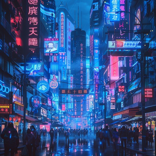 This composition takes you deep into the heart of a neon lit city, featuring pulsating beats and ethereal synths that create a futuristic and haunting ambiance. As different melodies weave in and out, the track paints a vivid picture of towering skyscrapers and bustling streets, capturing the magic and mystery of a modern day utopia.