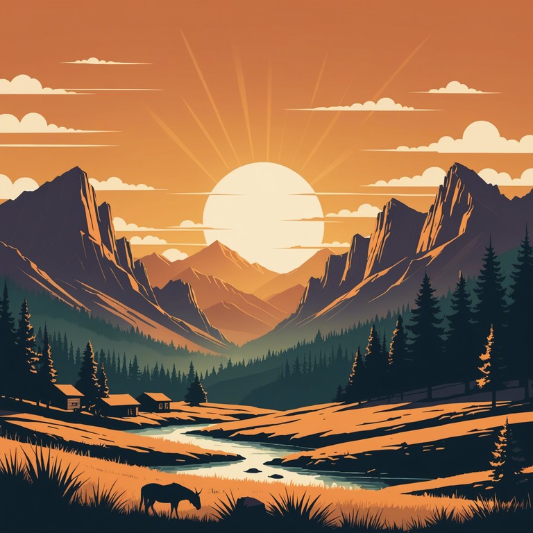 Imagine standing atop a high mesa as the sun crests the distant mountains, its first rays banishing the night's shadows and setting the stage for a day of possibility and wonder. This cheerful banjo tune becomes the soundtrack to a narrative of exploration and excitement in the heart of the frontier.