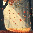 instrumental evoking calm and tranquility amidst falling autumn leaves