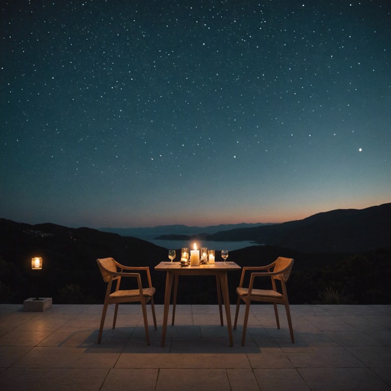 Imagine a serene evening where the only sound is the gentle clink of glasses and soft whispers between lovers. This melody complements the perfect romantic dinner under the stars, with every gentle strum of the harp evoking feelings of warmth and affection. The song builds a narrative around timeless love and tranquility.