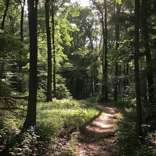 Experience a tranquil journey through a sun dappled forest as serene melodies evoke the calming embrace of nature, with gentle strings and soft woodwinds creating an ethereal, cinematic soundscape that soothes the soul