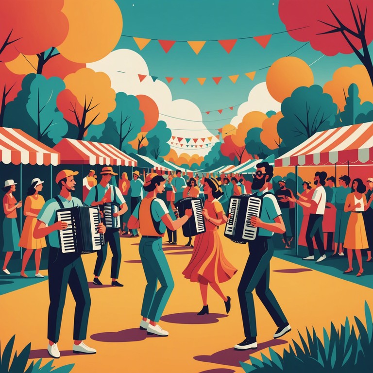 This energizing composition features a lively accordion performance that captures the essence of a festive polka dance. Perfect for invigorating any crowd at parties or cultural festivals, where the dance floor is never empty and the spirit of celebration is in the air.