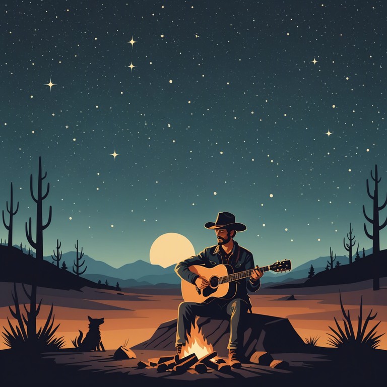 A soul stirring instrumental track that captures the essence of a lonely, introspective journey through the vast and desolate american southwest. A solitary acoustic guitar narrates a tale of yearning and existential angst, underscored by the haunting howl of the desert wind.