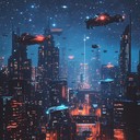 epic futuristic synth journey through space, energetic drops