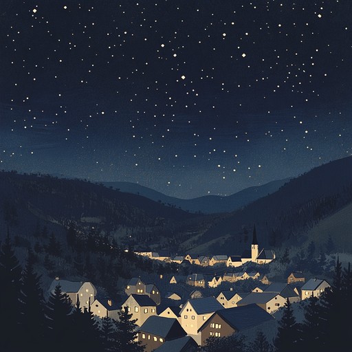 An instrumental piece that gently carries listeners through a calm, starry night over a quiet town, evoking feelings of peace, wonder, and introspection. The melody is soothing, simple, and reminiscent of bedtime stories and the comforting embrace of night.