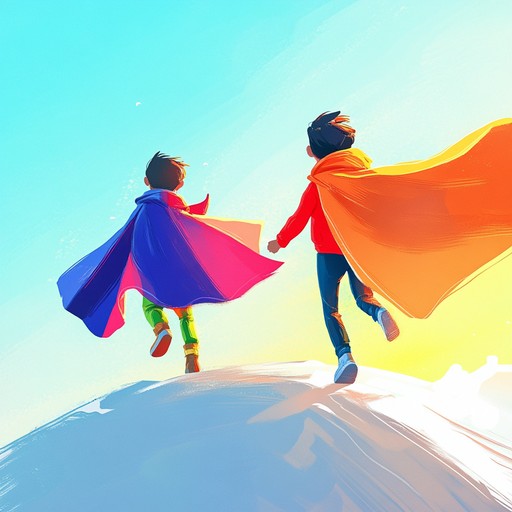 This powerful children's song combines an energetic melody with playful rhythms to create an inspiring anthem that encourages limitless imagination and exploration. Featuring vibrant instrumentation and a dynamic arrangement, this track is perfect for sparking joy and curiosity in young listeners, making them feel like heroes on a grand adventure.