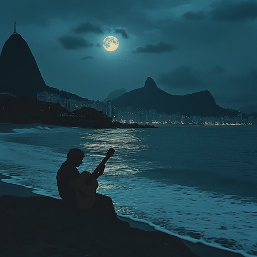 An instrumental gentle latin jazz composition that captures the serene atmosphere of rio's moonlit beaches, combining smooth classical guitar lines with soft percussion to evoke a sense of romantic tranquility.