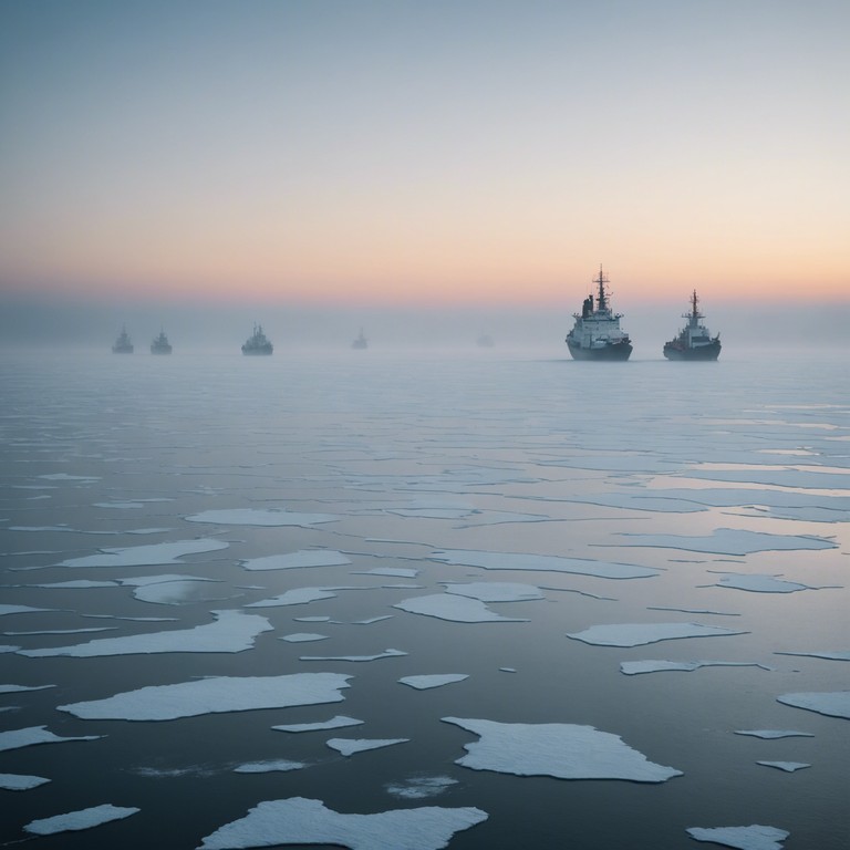 An instrumental track capturing the essence of the russian navy’s resilience and majesty, using the deep and robust tones of the balalaika to emulate the feeling of sailing through the treacherous, ice filled northern seas. This composition balances between traditional russian folk melodies and the disciplined march of a naval fleet, conveying a tale of might and dedication.