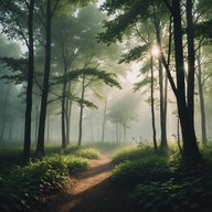 gentle guitar under the forest canopy