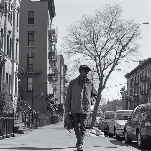 This track should evoke the feeling of a leisurely stroll through harlem, surrounded by the soulful rhythms that are synonymous with the area's rich musical heritage. It should have a warm, embracing sound that captures both the historical significance and the contemporary vibrancy of the neighborhood