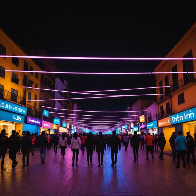 Imagine the city of bogotá illuminated by neon lights as night falls; this track echoes through the cityscape, with electronic beats and traditional accordion playing in harmony, setting the backdrop for an unforgettable urban fiesta.