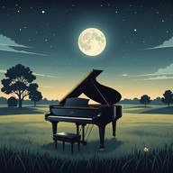 gentle piano echoes in darkness