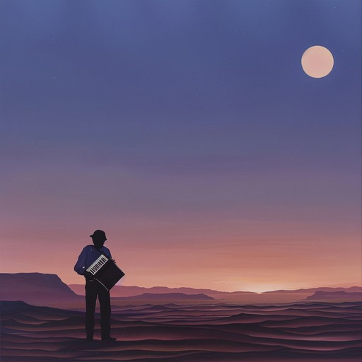 A somber cumbia piece that conveys the vast emptiness and haunting beauty of a desert landscape, using slow, deliberate rhythms and layers of sorrowful instruments to create an immersive, reflective atmosphere