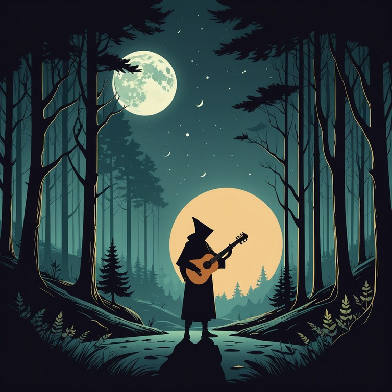 In the depths of a moonlit forest, the soft laments of a mysterious troubadour resonate. Swift, flowing notes tell tales of lost civilizations and long forgotten lore, weaving a tapestry of sounds that captivate and haunt the listener with their profound melancholy and enigma.