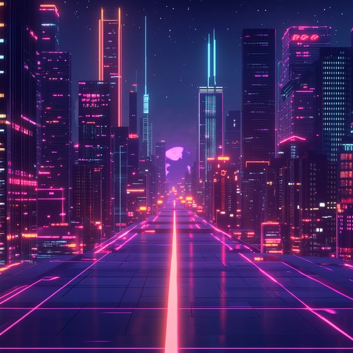 Pulsating synth waves and aggressive rhythms create an overwhelming sense of triumph in a dystopian cyberpunk landscape, where each note pushes the boundary of heroism and technological triumph.