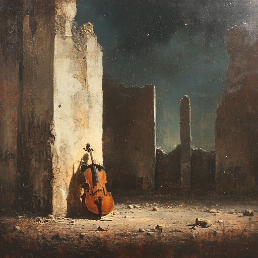 In the heart of a ruins covered valley, winds carry the somber, poignant strains of a solitary cello. This emblematic sound navigates through echoes of a lost civilization, interweaving folklore with the physical echoes within the timeworn stones. Each note, rich with vibrato, probes the depths of forgotten stories, as if the music itself might rebuild the shattered masonry and resurrect its ancient glory.