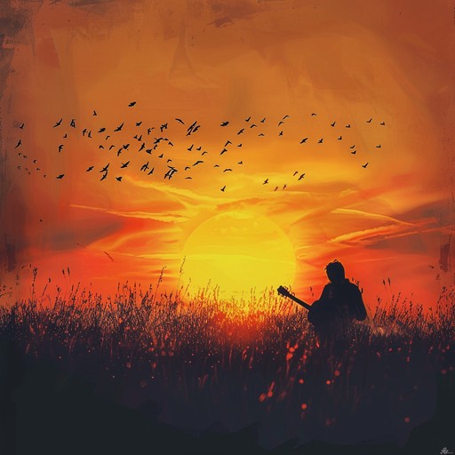 This delicate and enchanting instrumental piece captures the essence of a peaceful sunrise over rolling hills. Fingerpicked acoustic guitar melodies intertwine with the soothing tones of a harmonica, creating a warm and inviting atmosphere. The soft, steady rhythm of a cajon and the occasional chime of a glockenspiel add depth and texture to the composition.