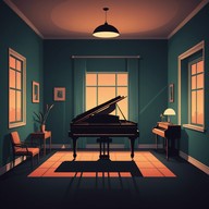 piano notes echo in silence