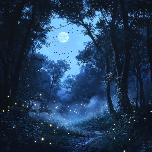 Embark on a magical ambient journey through a peaceful, enchanted night forest. The soothing sounds of nature combined with soft synth pads envelope you in an aura of tranquility and introspection, guiding you into a serene and mystical escape from reality