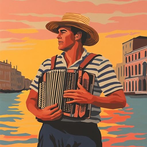 Imagine floating through the ancient waterways of venice, as the sunset casts golden hues over the historic buildings and softly ripples of the lagoon. The music captures the essence of romance intertwined with the city's timeless charm, evoking feelings of longing and serene contemplation.