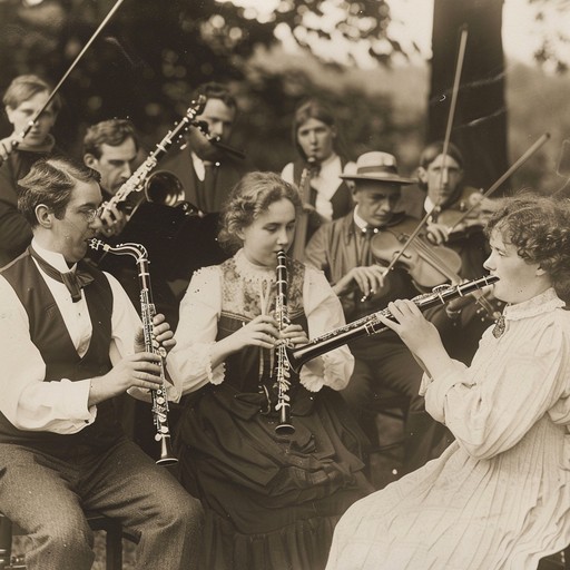 This sentimental klezmer composition carries you back to traditional family gatherings and celebrations with its poignant melodies. The clarinet, coupled with somber strings, creates a reflective and heartwarming soundscape.