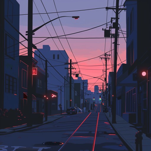 A peaceful exploration of urban solitude at twilight, featuring soft piano melodies interwoven with subtle electronic textures and ambient city sounds, creating a melancholic yet comforting reflection. The music gently ebbs and flows, resonating with the listener's introspective thoughts.