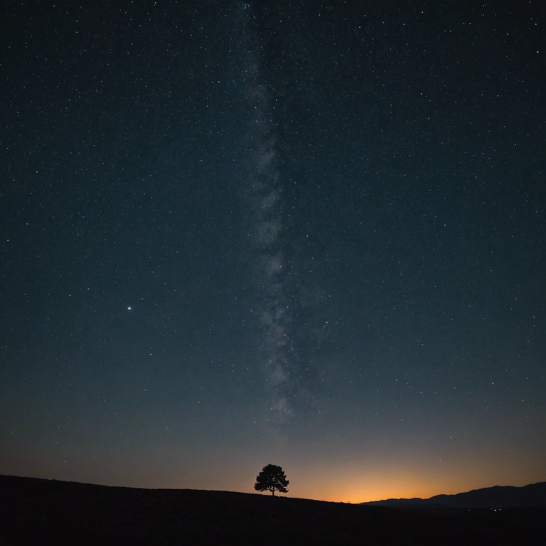 An alternative take focusing more intensively on the nightfall aspect, where the mountain seems to vanish into the growing night, offering a serene and introspective ambiance. A shift from the ethereal to the mystical as darkness takes over.