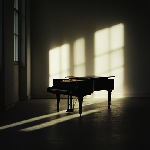 Minimalist solo piano piece emphasizing the feeling of an endless, lonely afternoon with gently meandering notes that express silent heartbreak echoing in an empty room. Pauses enhance the sense of solitude