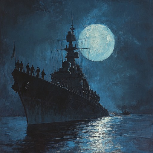 A gripping instrumental piece that transports you to a quiet, moonlit night aboard a russian naval ship, where the air is thick with tension and uncertainty. The haunting melody captures the intense emotions of sailors on watch, anticipating danger at any moment.