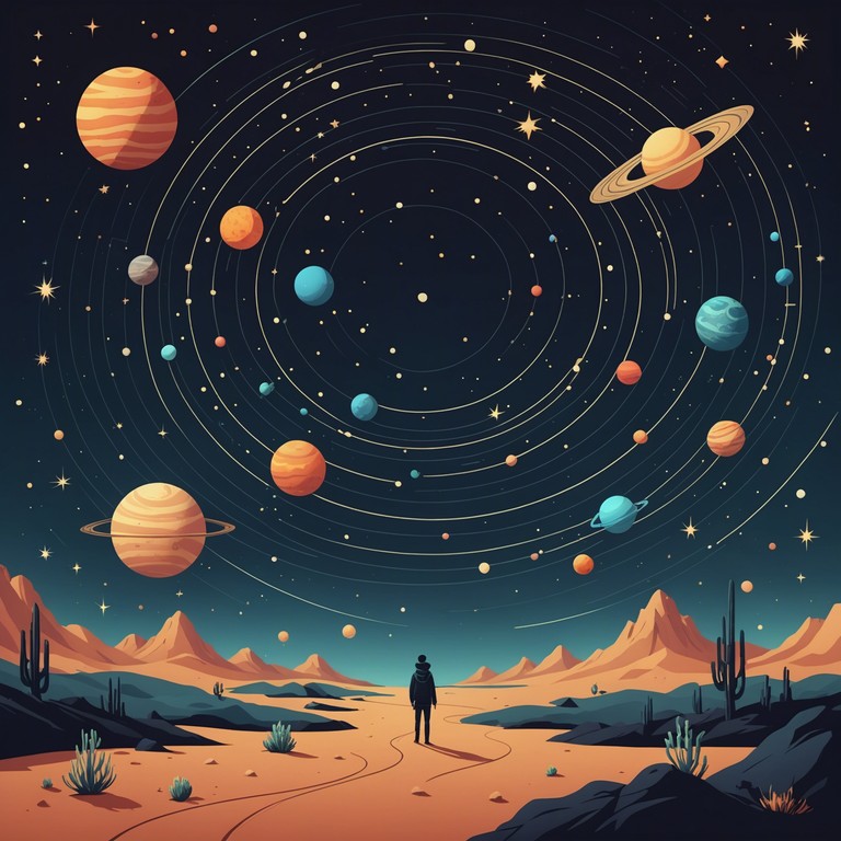 An instrumental journey where avant garde jazz fuses with ethereal orchestral elements to mimic the expansive and unexplored cosmos, encapsulating the overwhelming beauty and grandeur of outer space.