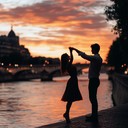 lively, romantic tune in parisian summer, heart fluttering moments