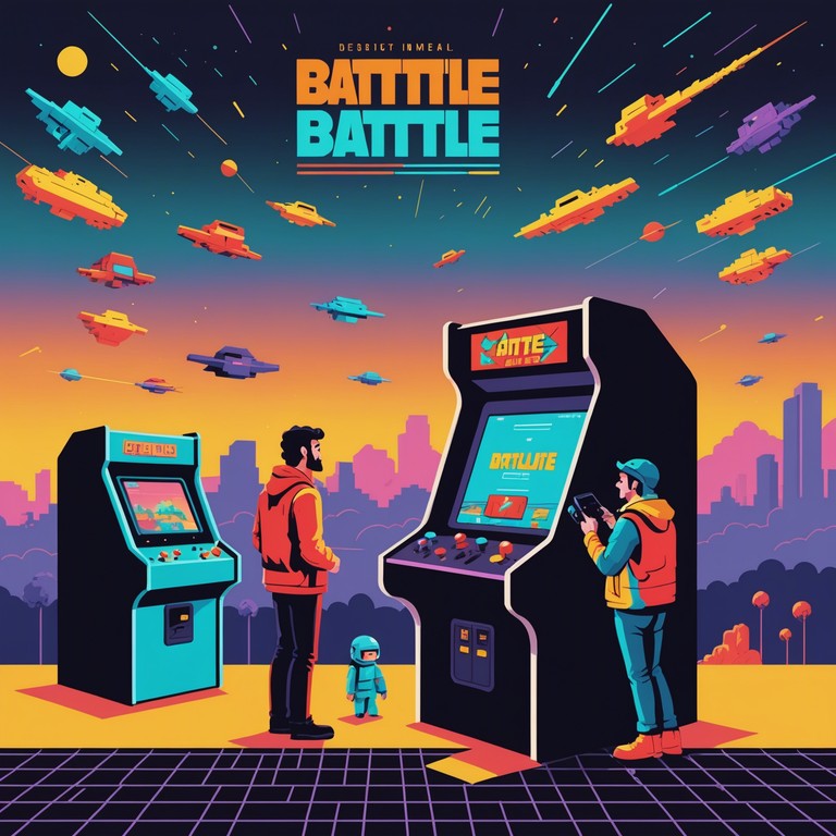 This track artfully mixes nostalgia with cutting edge electronic bleeps and bloops, reminiscent of a playful yet intense arcade showdown. The melody is captivating, designed to evoke the thrill of competition and the joy of gaming in a pixelated world