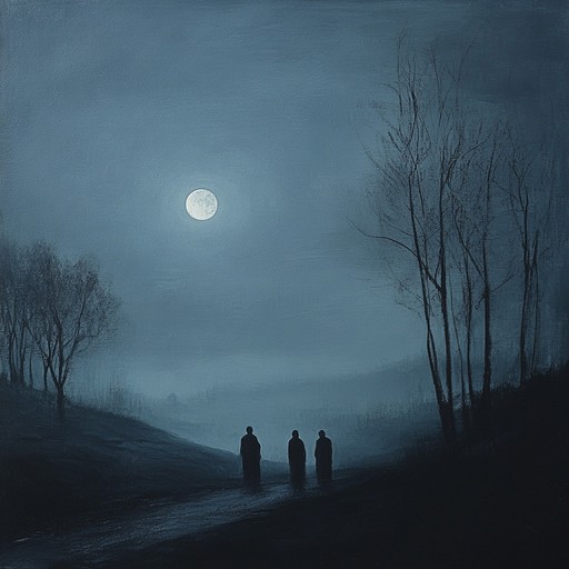 This instrumental piece blends the rustic sounds of sertanejo with a dark, eerie atmosphere. Utilizing traditional brazilian instruments with haunting melodies, it evokes the feeling of wandering through a desolate rural landscape under a moonless sky, where shadows whisper and secrets are buried deep. The composition creates an unsettling yet captivating experience, drawing listeners into its enigmatic narrative.
