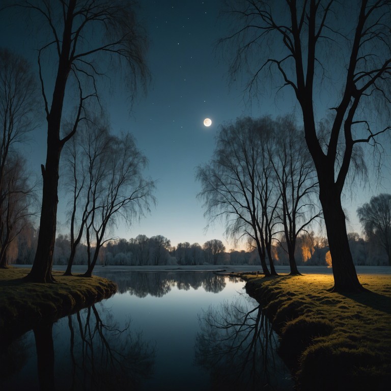 A serene instrumental piece that captures the essence of a peaceful night under the stars, softly played on the mandolin, invoking a feeling of being nestled in a tranquil forest clearing. The music flows like a gentle stream, blending traditional bluegrass with a soothing, contemplative ambiance. This track idealizes a reflective evening where the whispers of nature are harmoniously accompanied by the melodious strumming that echoes the calmness of the surrounding willow trees.