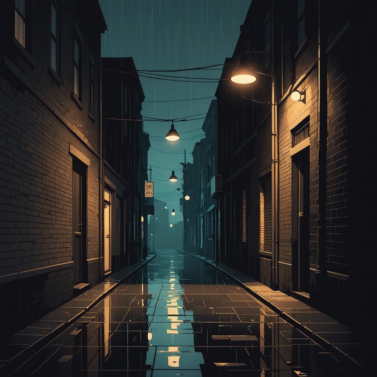 This track uses a minimalist approach to convey the atmospheric pressure and eerie echoes that one might hear wandering through a dimly lit urban alley after rainfall. Utilizing the haunting timbre of the electric guitar, the composition delves into a sonic exploration of urban isolation and mysterious ambiance.