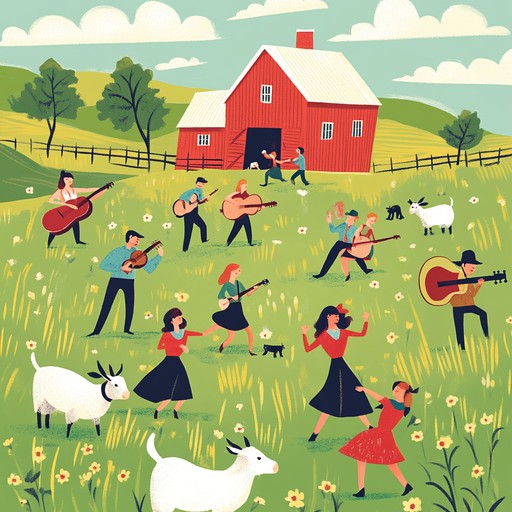 A spirited traditional bluegrass track with vibrant banjo improvisations and fast paced rhythms, reminiscent of a festive barnyard celebration. The lively tempo and joyful dynamics make it perfect for uplifting, playful settings.