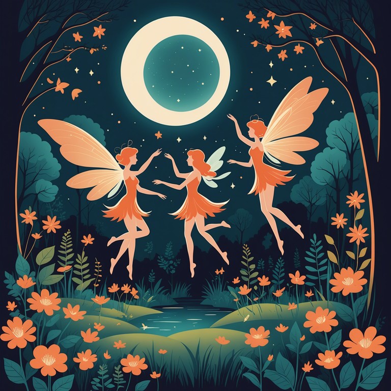 A composition that feels like watching fairies dance under moonlit blooms, with energetic beats that mesh seamlessly with dreamlike synthesizer layers, ideal for transcending ordinary experiences.