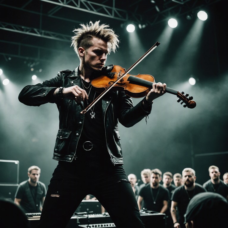 Witness a bold experiment where classical violin collides with raw, energetic punk rhythms. This track redefines genre barriers, showcasing a high speed violin performance set against a backdrop of tumultuous punk beats. Transformative and unapologetically brave, this composition challenges norms and excites with its bold dynamism.