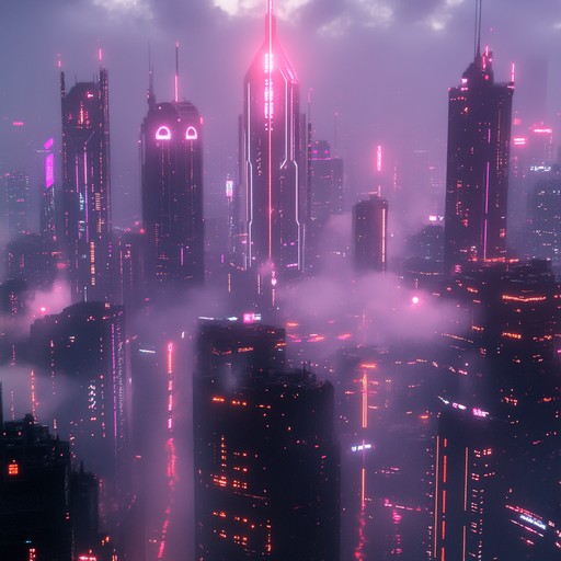 Delicate synths weaving through neon lit city scenes, blending tenderness and futurism in a melancholic urban dreamscape