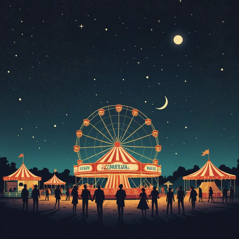 Imagine a moonlit carnival where shadows dance to a haunting, melodic waltz. Each note from the accordion plays with a spectral elegance, drawing both the living and the spectral into a timeless dance. The music swirls with an air of mystery and nostalgia, echoing through the deserted carnival tents.