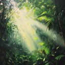 vibrant melodies mirrored in a serene jungle atmosphere