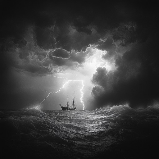 An exhilarating fusion of symphonic orchestration and powerful rock riffs, this instrumental piece takes listeners on a thrilling journey through tempestuous soundscapes, evoking the raw energy of a storm at sea.