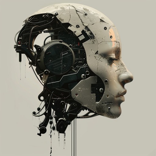 This track should embody the gritty, mechanical essence of an industrial workplace, blending aggressive rock with electronic elements to create an intense auditory experience. Imagine the sounds of clanging metal, mechanical hums, and the relentless rhythm of machinery, all woven into a compelling rock structure.