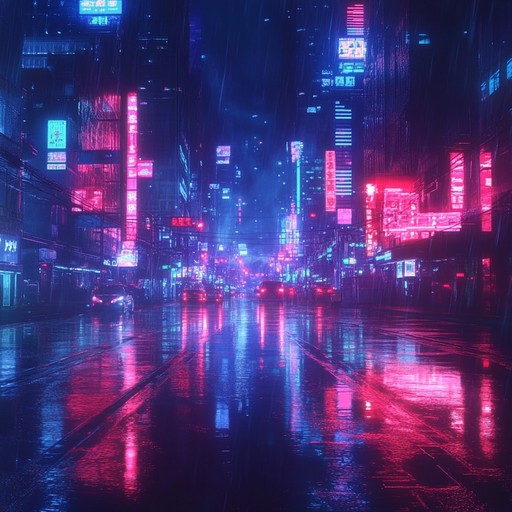 A dark instrumental synthwave piece that portrays the tension and unease of wandering through the neon lit streets of an 80s city at night, combining haunting melodies with pulsating rhythms to evoke a sense of anxiety.