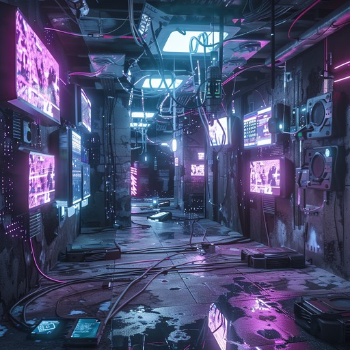 Explore the ominous depths of a neon lit cyberpunk world. This track combines mechanical beats and eerie synths to evoke a dystopian atmosphere fraught with tension and impending danger.